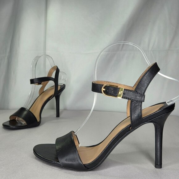Lauren Ralph Lauren Shoes - Lauren Ralph Lauren Women's Gwen Ankle-Strap Dress Sandals - Black Leather
